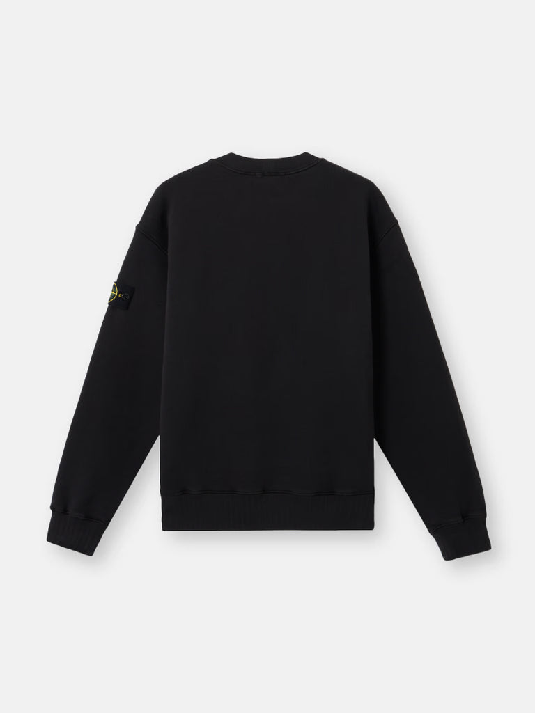 Stone Island - Black crew neck sweatshirt cotton