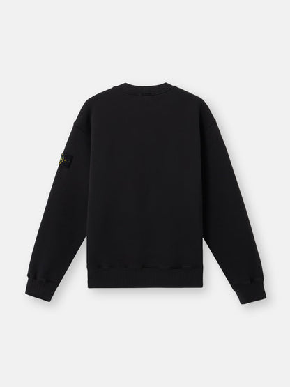 Stone Island - Black crew neck sweatshirt cotton